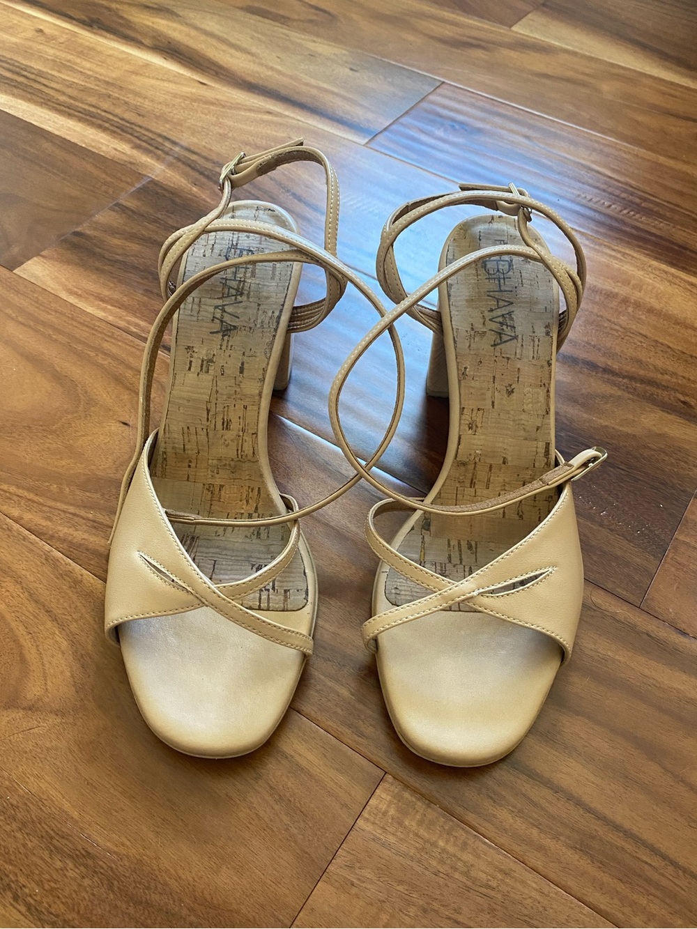Strappy Faux Leather Heels